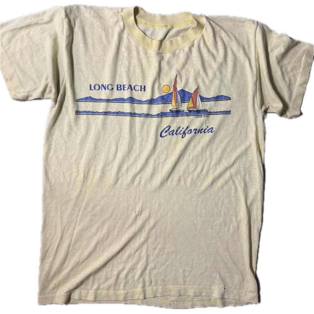 American-vintage Women's Yellow and Cream T-shirt